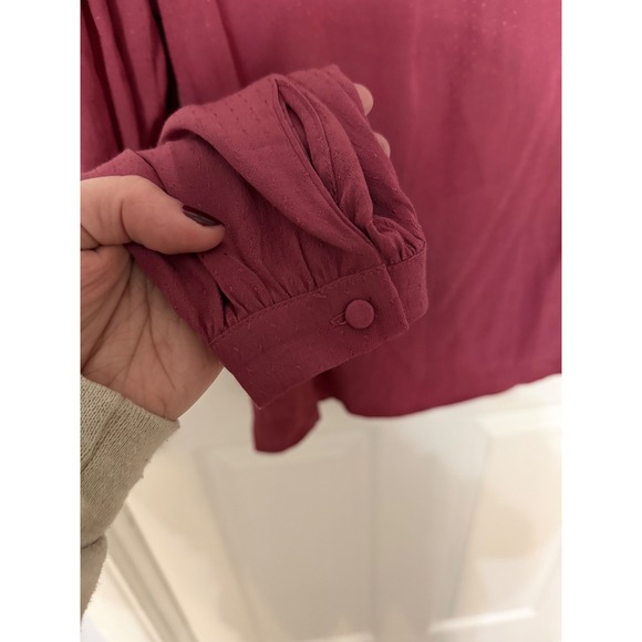 Sezane Abelia Chlo Blouse Raspberry Pink Wrap V-Neck Long Sleeve Top Size 36 4 - Picture 8 of 8